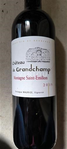 Bordeaux Montagne-saint-émilion Château Grands Champs 2019
