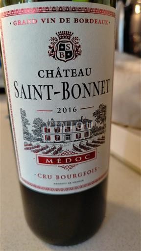 Bordeaux Médoc Cru Bourgeois Château Saint Bonnet 2016