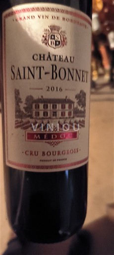 Bordeaux Médoc Cru Bourgeois Château Saint Bonnet 2016