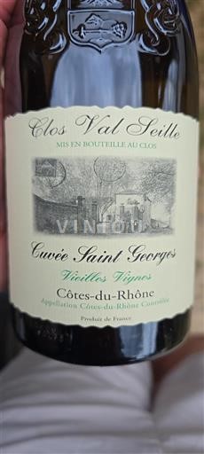 Vin Rouge sec Cuvée Saint Georges Vieilles Vignes Clos Val Seille 2024 France Vallée du Rhône Côtes-du-rhône AOC