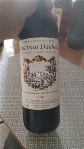 Bordeaux Puisseguin-saint-émilion Château Daubois 2018