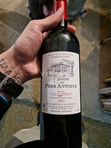 Bordeaux Blaye-Côtes-de-Bordeaux Château du Père Antoine du Chêne 2012