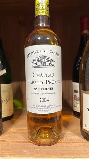 Bordeaux Sauternes Premier Cru Château Rabaud-Promis 2004