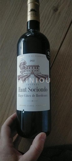 Bordeaux Blaye Côtes de Bordeaux Château Haut Sociando 2022