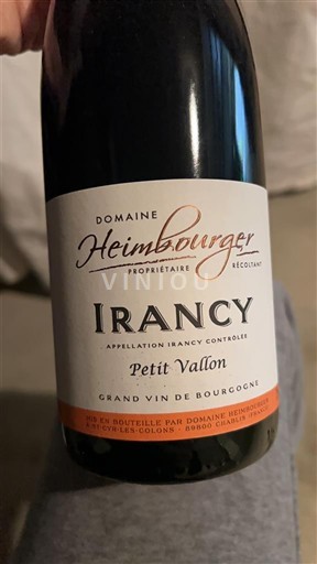 Burgundsko Irancy Domaine Heimbourger Petit Vallon 2023