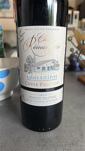 Vin Rouge sec Cuvée Prestige Château Rémandine 2014 France Bordeaux Saint-Estèphe AOC