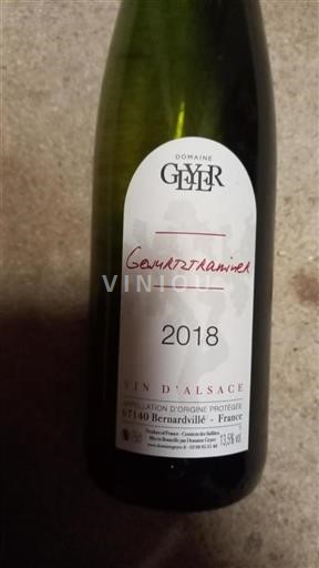 Alsace Grand Cru Domaine Geyer Gewurztraminer 2018