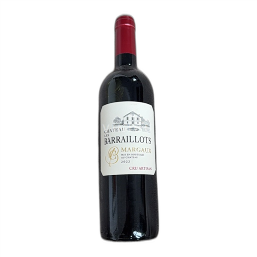 Vin Rouge sec Château Les Barraillots 2022 France Bordeaux Margaux AOC Cru Artisan