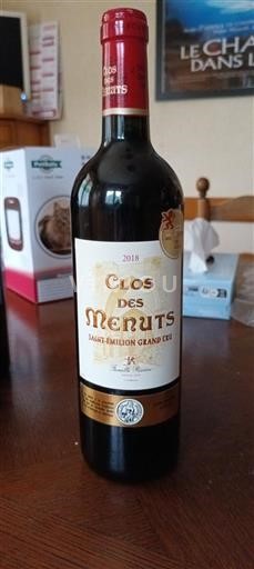 Burdeos Saint-Émilion Gran Cru Grand Cru Clos des Menuts 2018