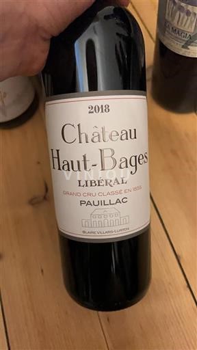 Bordeaux Pauillac Grand Cru Haut-Bages Libéral 2018