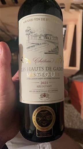 Bordeaux Saint-Estèphe Château Les Hauts de Gadet 2021