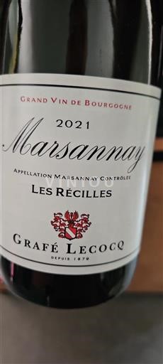 Bourgogne Marsannay Grafé Lecocq Les Récilles 2021