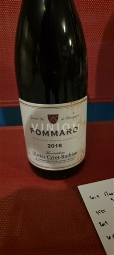 Bourgogne Pommard Olivier Cyrot-Buthiau 2018