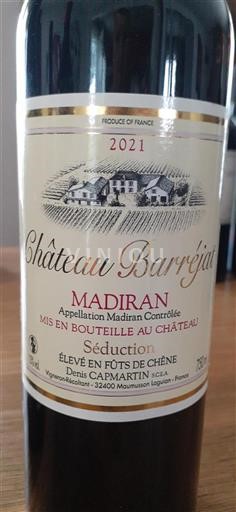 Sudoeste Madiran Château Barréjat Séduction 2021