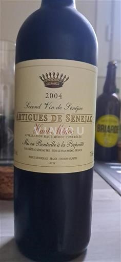 Bordeaux Haut-Médoc Artigues de Sénéjac Second Vin de Sénéjac 2004