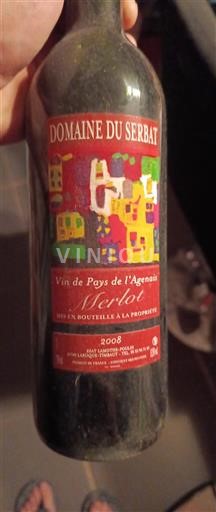 Zuidwest-Frankrijk Niet gespecificeerd Domaine Serbat Merlot 2008