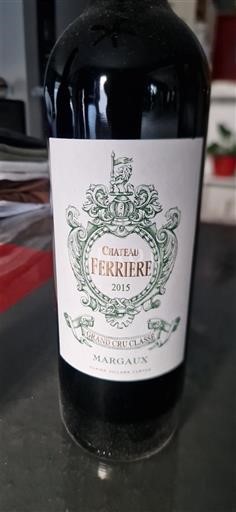 Bordeaux Margaux Grand Cru Château Ferrière 2015