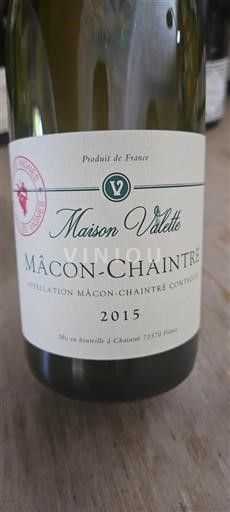 Burgundija Mâcon in Mâcon-villages Maison Valette 2015