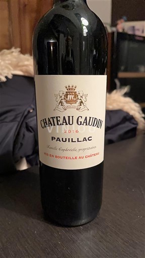 Bordeaux Pauillac Château Gaudin 2016