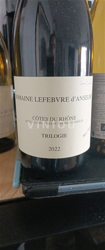 Rhônen laakso Côtes-du-rhône Domaine Lefebvre Anselme Trilogie 2022