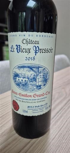 Bordeaux Saint-Émilion Grand Cru Grand Cru Château Le Vieux Pressoir 2018