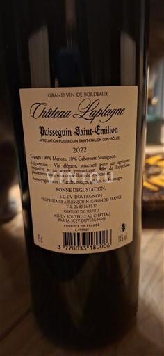 Bordeaux Puisseguin-saint-émilion Château Laplagne 2022