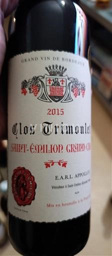 Bordeaux Saint-Émilion Grand Cru Grand Cru Clos Trimoulet 2015