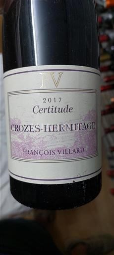 Rhônedalen Crozes-Hermitage François Villard Certitude 2017