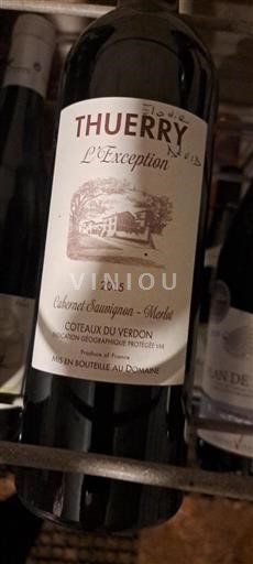 Provence, Lower Rhône Valley, Corsica Coteaux du Verdon Thuerry L'Exception 2015