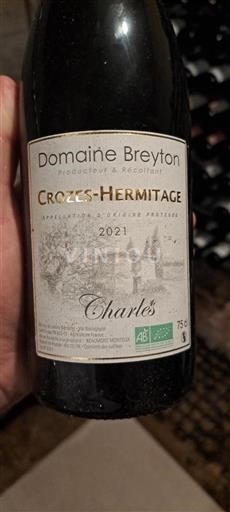Rhône-dalen Crozes-Hermitage Domaine Breyton Charles 2021