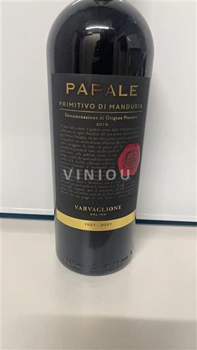 Apulia Primitivo di Manduria Varvaglione Papale 2019