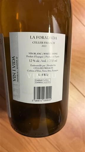 Cataluña Terra Alta Celler Frisach La Foradada 2022