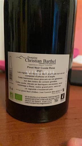 Alsace Grand Cru Christian Barthel Cuv%c3%a9e Ren%c3%a9 2023