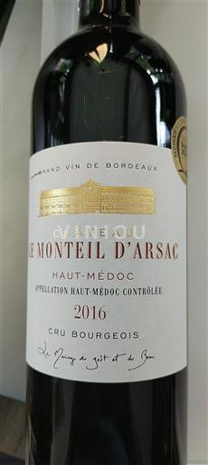 Bordeaux Haut-Médoc Cru Bourgeois Château Le Monteil Arsac 2016