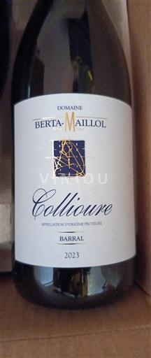 Roussillon Collioure Domaine Berta-Maillol Barral 2023