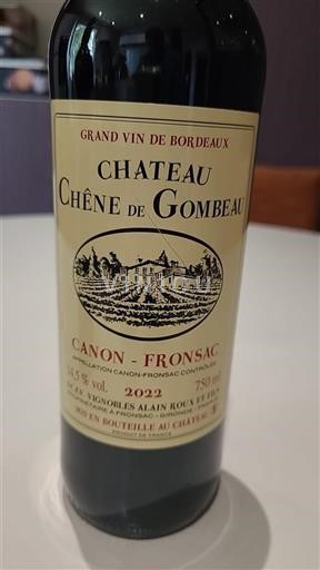 Burdeos Canon-Fronsac Château Chêne de Gombeau 2022