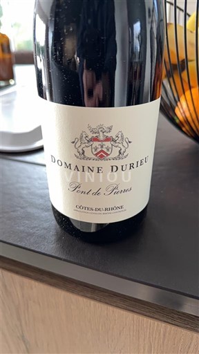 Viinit Rouge sec Pont de Pierres Domaine Durieu 2023 Ranska Rhônen laakso Côtes-du-rhône AOC