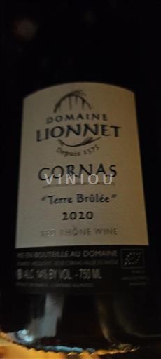 Vale do Ródano Cornas Domaine Lionnet Terre Brûlée 2020