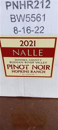 Kalifornische AVA Russian River Valley Nalle Hopkins Ranch 2021