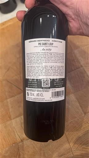 Languedoc Pic-saint-loup Gérard Bertrand Héritage 2023
