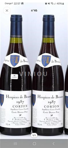 Borgoña Corton Grand Cru Hospices de Beaune Docteur-Peste 1987