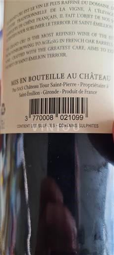 Bordeaux Saint-Émilion Château Tour Saint Pierre 2021