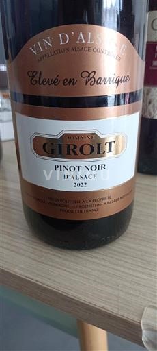 Alsazia Domaine Girolt Élevé en Barrique 2022