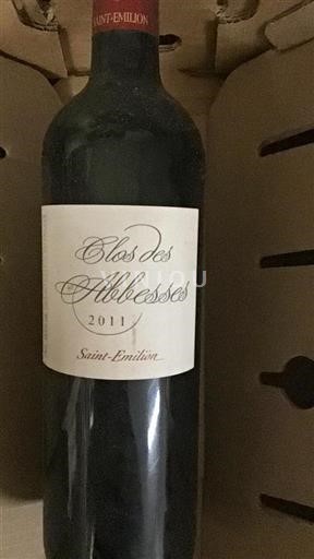 Bordéus Saint-Émilion Clos des Abbesses 2011