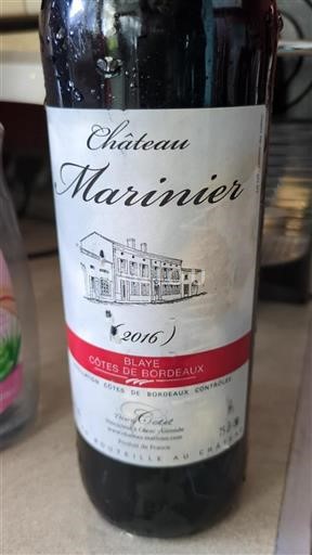 Burdeos Blaye-Côtes de Burdeos Château Marinier 2016