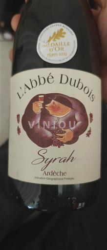 Alpen en Rhônevallei Ardèche L'Abbé Dubois Syrah Niet-geïntegreerd