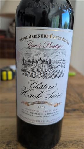 Sudoeste Cahors Château Haute-Serre Prestige 2009