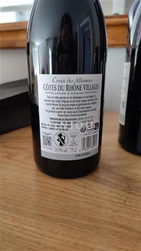 Vallée du Rhône Côtes-du-rhône-villages Croix des Alliances 2024