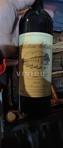Bordeaux Blaye Côtes de Bordeaux Château Valentin 2014
