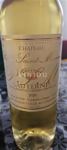Bordeaux Sauternes Château Pierre Saint-Maxime 2020